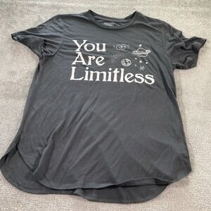 Womens Mighty‎ Fine T Shirt Quote You Are Limitless Gray Size Large